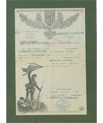 Citation à l'ordre du bataillon n°163 de Jean Grousselas